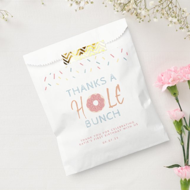 Cute Pastel Doughnut Thanks a Hole Bunch Birthday Favour Bag (Sealed)