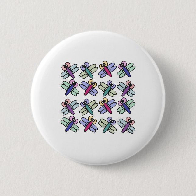 cute pastel dragonflies 2 inch round button (Front)
