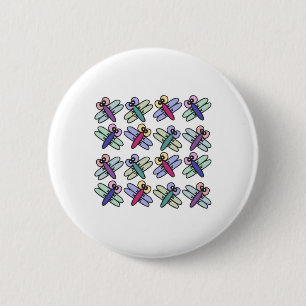 cute pastel dragonflies 2 inch round button