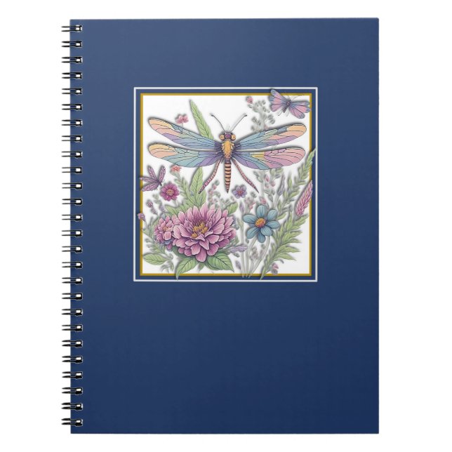Cute Pastel Dragonfly Notebook (Front)