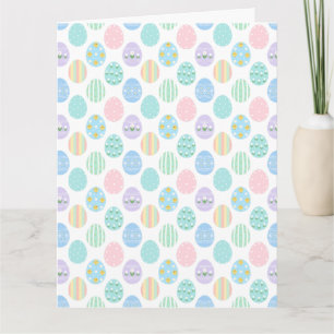 Cute Pastel Easter Eggs Pattern  Card