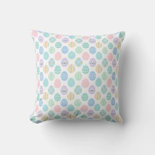 Cute Pastel Easter Eggs Pattern  Throw Pillow