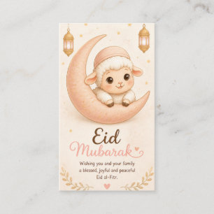 Cute Pastel Eid Mubarak Lamb Greeting Card