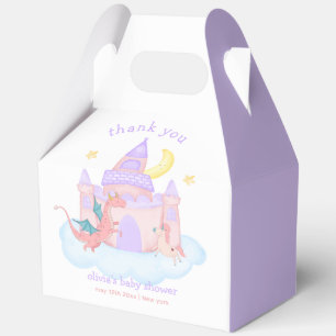 Cute Pastel Fairytale Dragon Unicorn Baby Shower  Favor Box