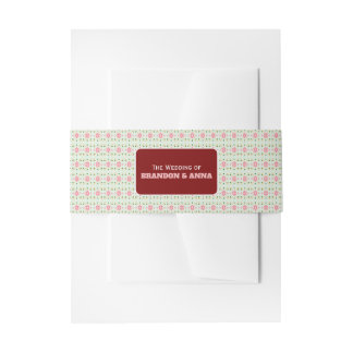 Cute Pastel Floral Seamless Pattern sweet pink Invitation Belly Band