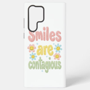 Cute Pastel Flower Smiles Are Contagious Samsung Galaxy Case