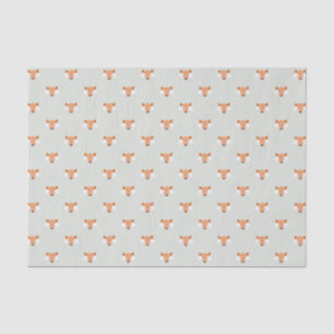 Cute Pastel Fox Faces Pattern Tissue Paper