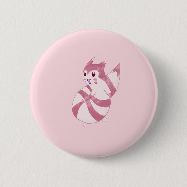 Cute Pastel Furret Design 2 Inch Round Button (Front)