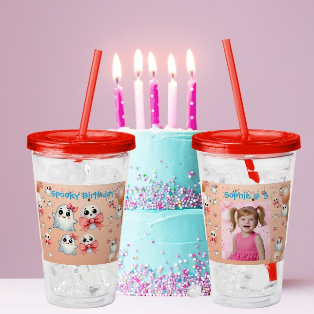 Cute Pastel Ghost Acrylic Tumbler Birthday Gift (Creator Uploaded)
