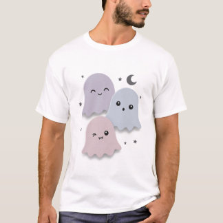 Cute Pastel Ghost Friends Halloween T-Shirt