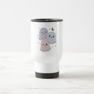 Cute Pastel Ghost Friends Halloween Travel Mug