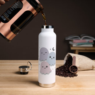 Cute Pastel Ghost Friends Halloween Water Bottle