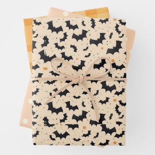 Cute Pastel Ghost Halloween Wrapping Paper Sheet