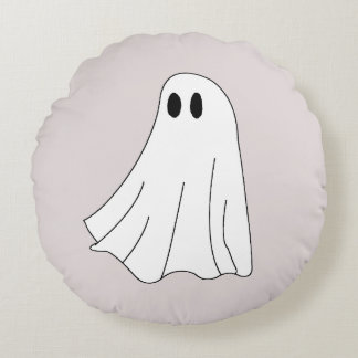 Cute Pastel Ghost Pattern Round Pillow