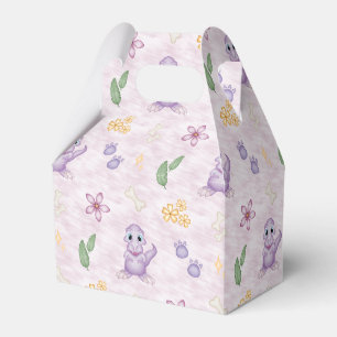 Cute Pastel Girls Dino Birthday Dinosaur Favor Box