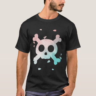 Cute Pastel Goth Garment Pink and Blue Skull Sakur T-Shirt