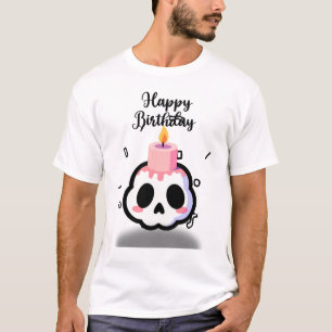 Cute Pastel Goth Skull Birthday T-Shirt