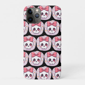 Cute Pastel Goth Skull with Bow iPhone 11 Pro Case