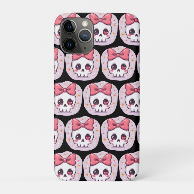 Cute Pastel Goth Skull with Bow Case-Mate iPhone Case (Back)