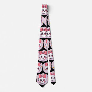 Cute Pastel Goth Skull with Bow Tie