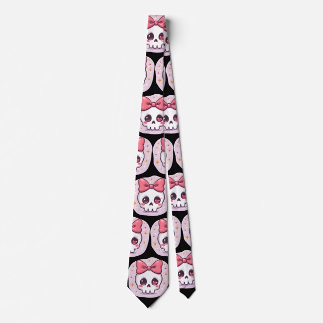 Cute Pastel Goth Skull with Bow Tie (Front)