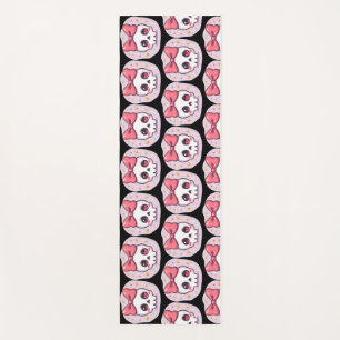 Cute Pastel Goth Skull with Bow Yoga Mat