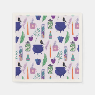 Cute Pastel Goth Tarot Cauldron Potion Halloween Napkin