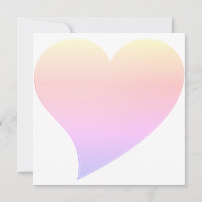 Cute pastel gradient colours big heart modern card (Front)