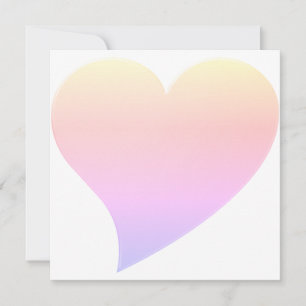 Cute pastel gradient colours big heart modern card