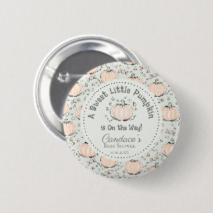 Cute Pastel Green Little Pumpkin Baby Shower 2 Inch Round Button