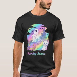 Cute Pastel Halloween Cat Pumpkin Spooky Season fo T-Shirt