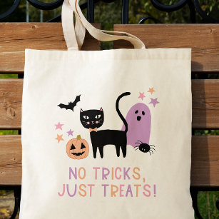 Cute Pastel Halloween No Tricks Just Treats Tote Bag