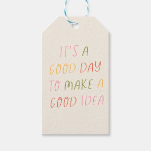 Cute Pastel Hand Lettering Motivational Quote Art Gift Tags