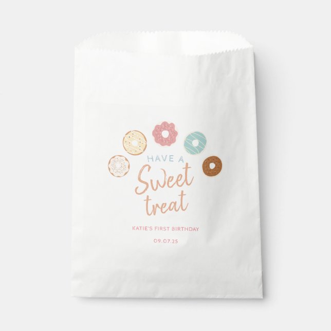 Cute Pastel Have a Sweet Treat Birthday Favour Bag (Front)