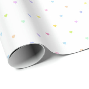 Cute Pastel Heart Birthday Wrapping Paper