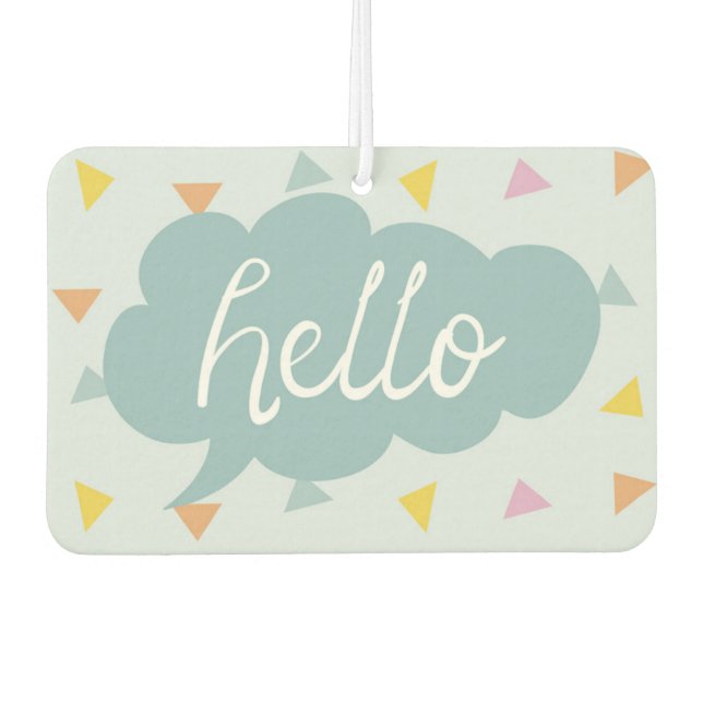 Cute Pastel Hello Air Freshener (Front)