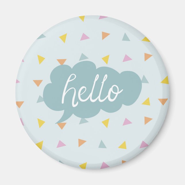 Cute Pastel Hello Magnet (Front)