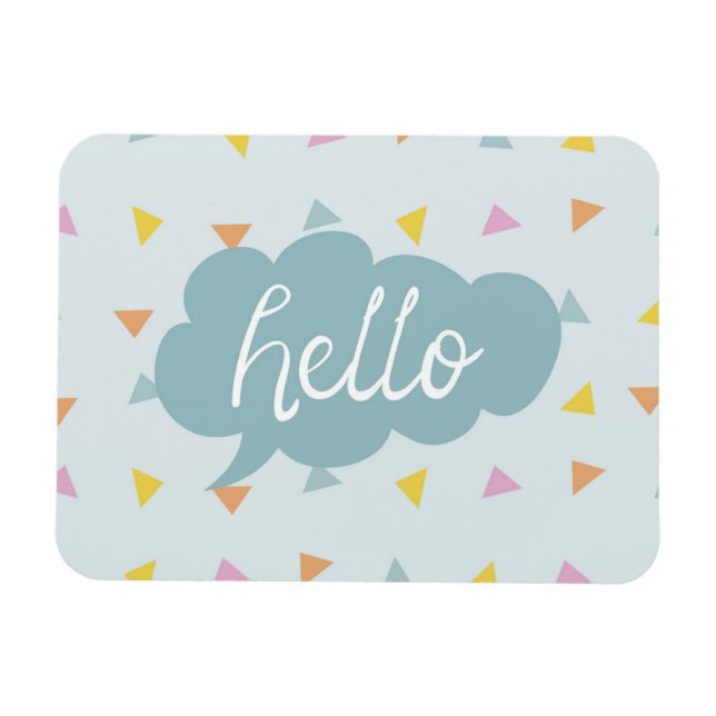 Cute Pastel Hello Magnet (Horizontal)
