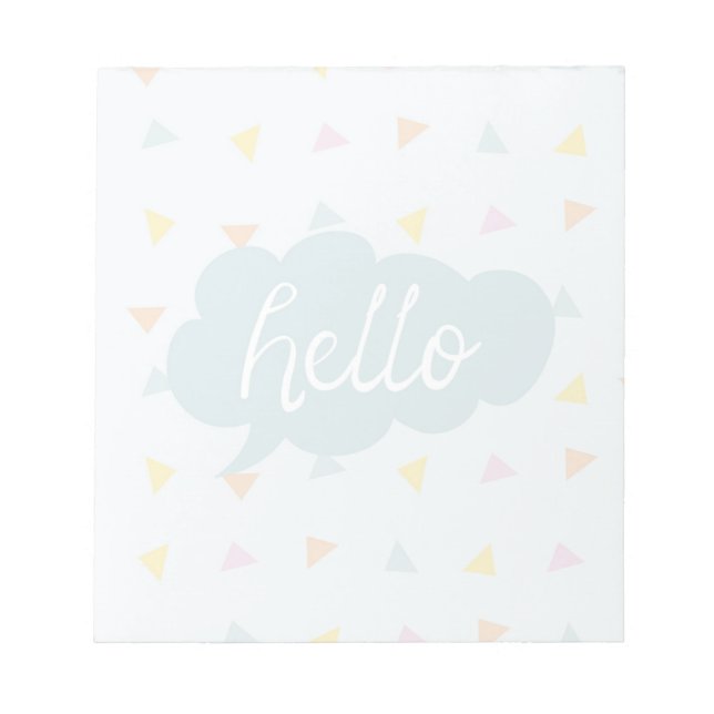 Cute Pastel Hello Notepad (Front)
