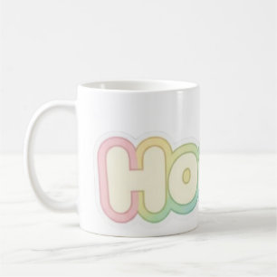 Cute Pastel HOOOO Text design Coffee Mug