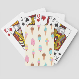 Cute Pastel Ice Cream Sweets Pattern Playing Cards