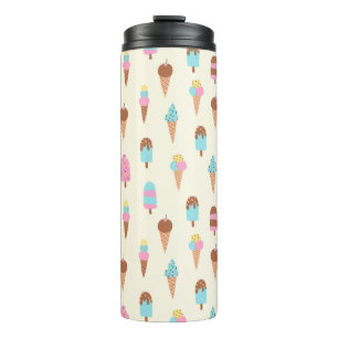 Cute Pastel Ice Cream Sweets Pattern Thermal Tumbler