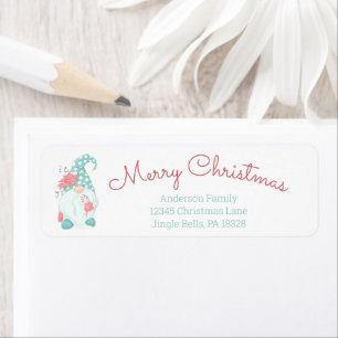 Cute Pastel Joyeux Noël Gnome Retour Adresse L