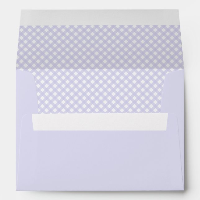 Cute Pastel Lavender Gingham Pattern Envelopes (Back (Bottom))
