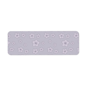 Cute Pastel Lavender Silver Cherry Blossom Pattern