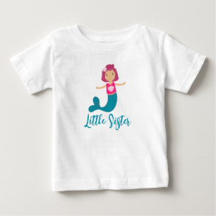 Cute Pastel Little Sis Seashell Mermaid Princess Baby T-Shirt