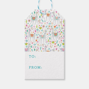 Cute Pastel Llama Pattern Gift Tags