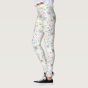 Cute Pastel Llama Pattern Leggings