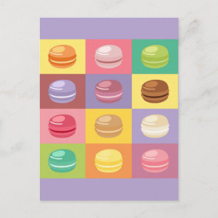 Cute Pastel Macaron Pop Art Postcard