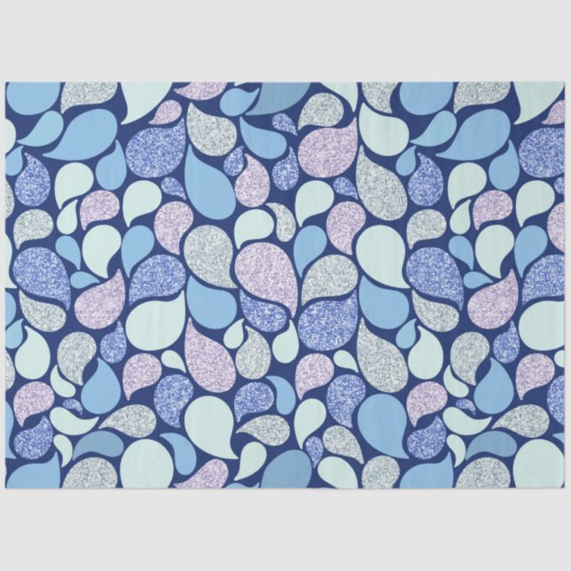 Cute Pastel Mermaid Tear Drop Girly Ocean Pattern  Tissue Paper (Front)